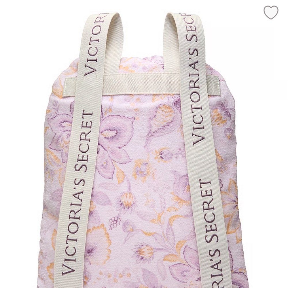 Victoria’s Secret Floral Print Towel Backpack in Purple and Gold